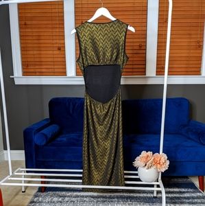 Madras open back midi dress